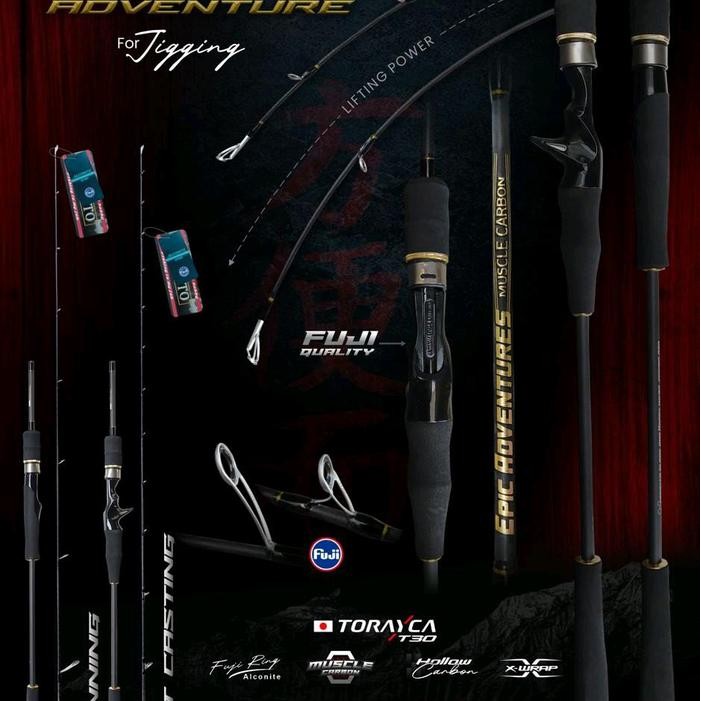 Joran Jig Elito Epic Adventures Oh/Bc C622-C642 Ring Dan Reel Set Fuji Pe0.6-1.2