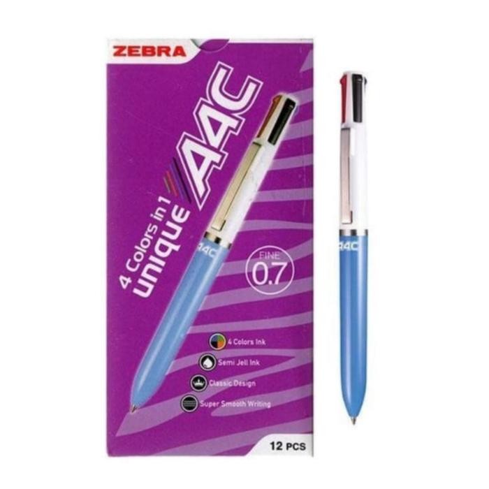 

Pulpen Zebra A4C Unique 4 Warna 0.7 mm - 1 lusin isi 12 pcs