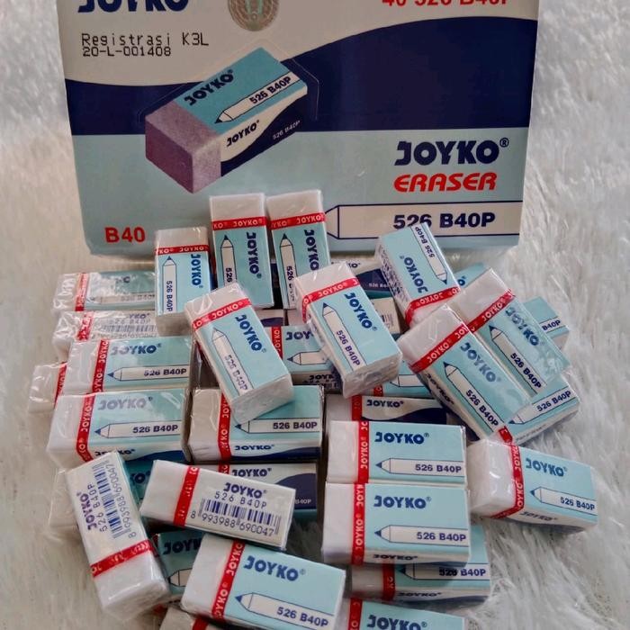 

1 Pak Isi 40 Pcs Penghapus Joyko Stationery