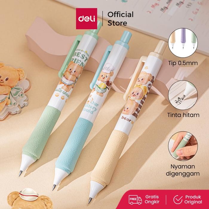 

Deli X Butterbear Gel Pen 0.5Mm Tinta Hitam Nyaman Digenggam Hy00*