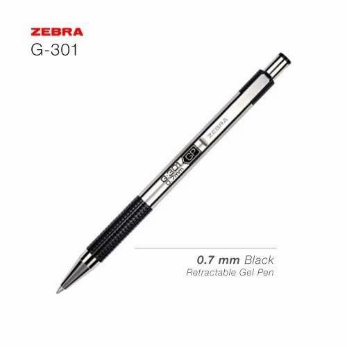

Zebra G301 Retractable Stainless Steel Gel Pen Pulpen Bodi Besi