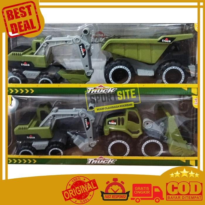 CONTRUCTION TRUCK MAINAN ANAK DIECAST TRUK KONSTRUKSI PLASTIK BESAR