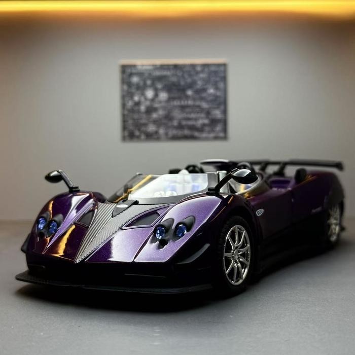 DIECAST PAGANI ZONDA HP BARCHETTA 1:24 PAJANGAN MAINAN HADIAH WITH LIGHT SOUND & PULLBACK (R341)