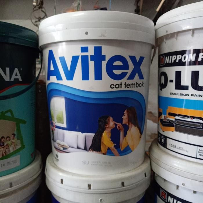 CAT TEMBOK AVITEX SW SUPER WHITE KEMASAN 25 KG ( PAIL )
