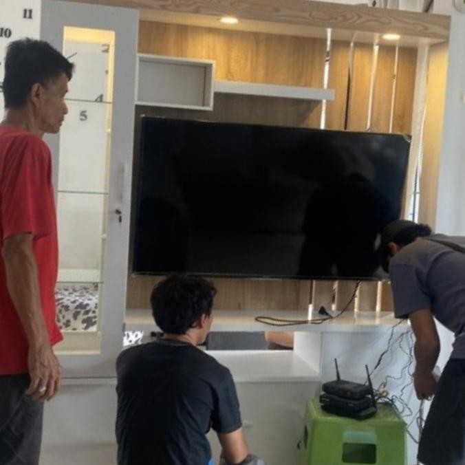 LEMARI PARTISI SEKAT RUANG TAMU 2 MUKA MODERN MINIMALIS PREMIUM