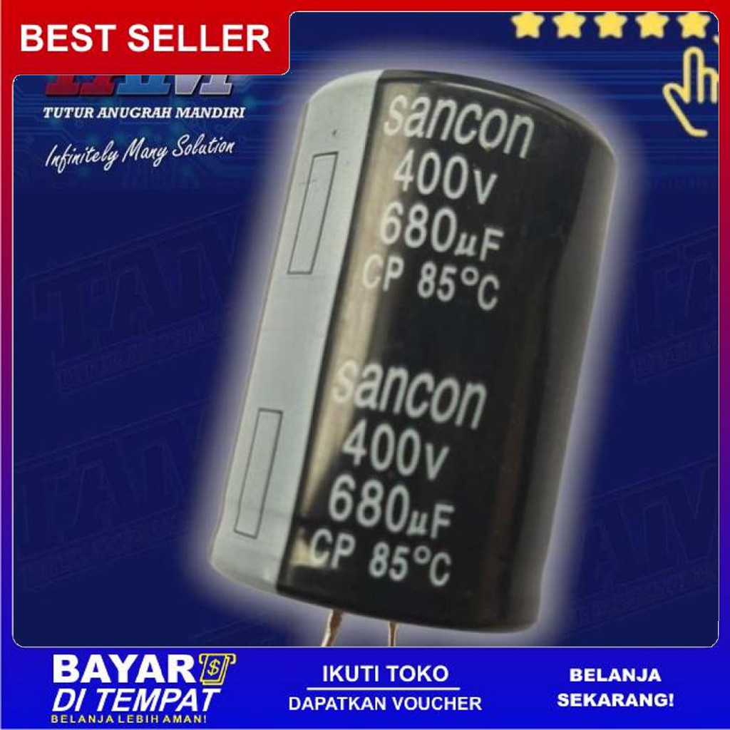 FREE ONGKIR KAPASITOR ELCO 680UF 400V / 680UF 400V BISA COD
