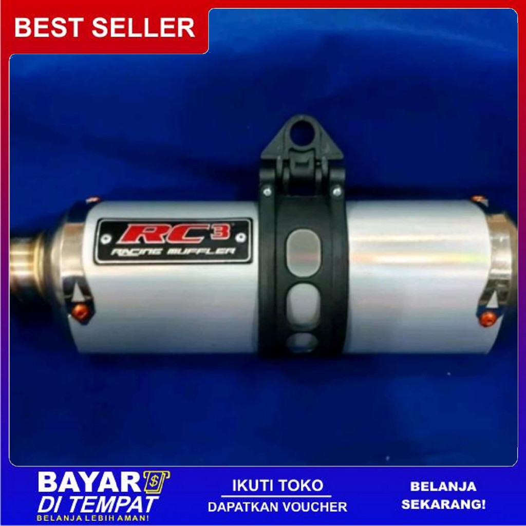 FREE ONGKIR SELENSER SILENCER SLENSER KNALPOT RC3 OVAL PANJANG 25CM DIAMETER 51MM BISA COD