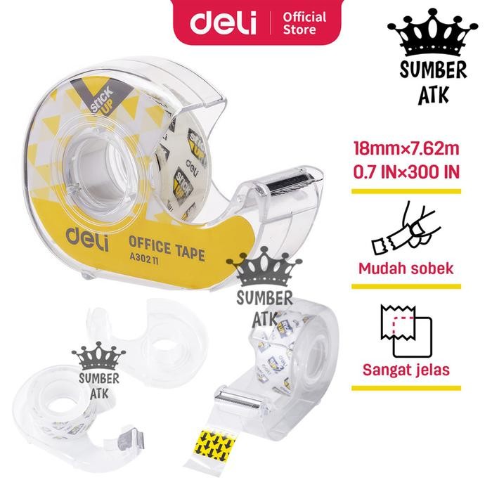 

Deli Isolasi Tape Cutter Tape Dispenser Pemotong Pita Perekat Transparan Super Bening EA30211 A30211