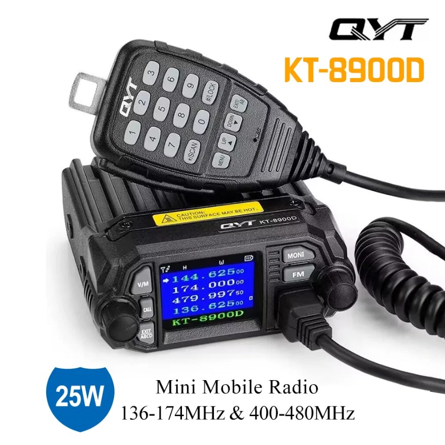 Qyt Kt-8900D Mini Mobile Radio Dual Band 136-174Mhz & 400-480Mhz 25W Walkie Talkie Kt8900