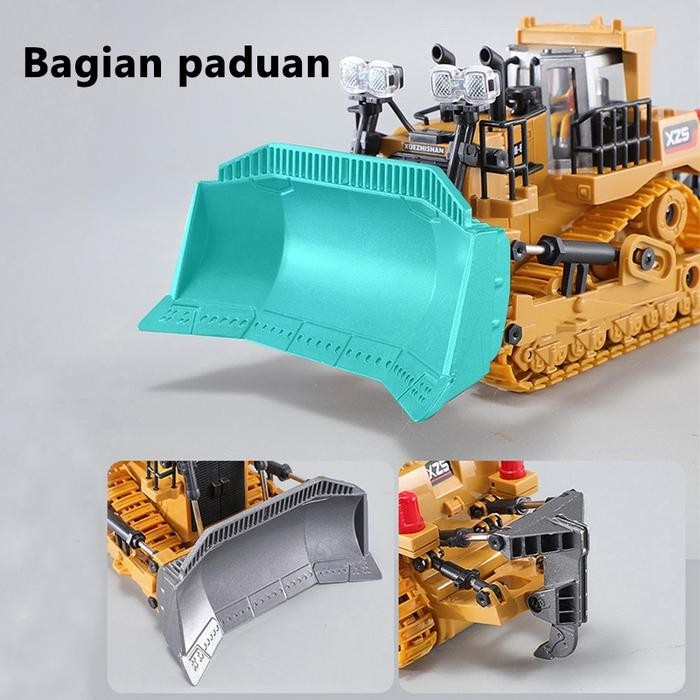 Mainan Bulldozer Remote Control Bulldozer Rc Mainan Mobil Kontruksi Front Loader Lampu +Suara Mainan