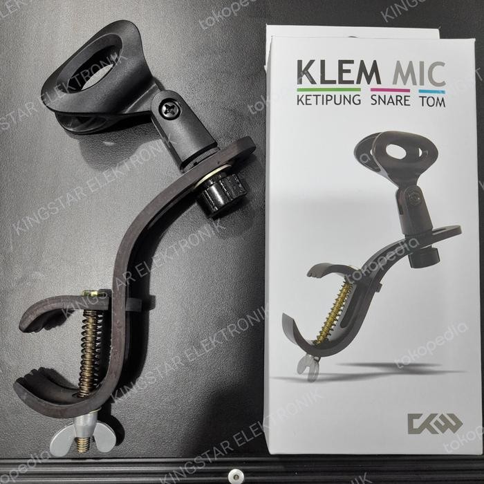 Stand Mic Ketipung Kendang Drum Klem Snare Tom Jepit Catok Pvc