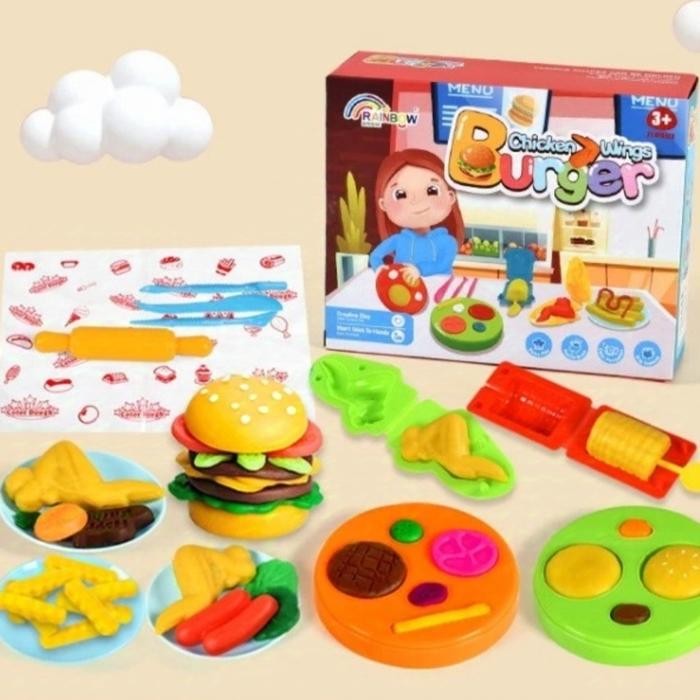 Mainan Edukasi Anak Play Doh Hamburger Set Terlengkap