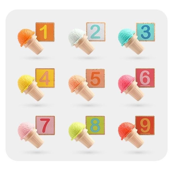 Mainan Edukatif Top Bright Ice Cream Counting Math And Logic Cart