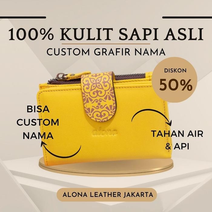 BEST SELLER ALONA LEATHER- Dompet Kulit Wanita/ Dompet Wanita Asli Alona Sekar