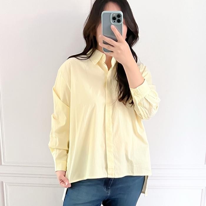 BEST SELLER BUTTONS SHIRT KEMEJA WANITA KATUN PASTEL PUTIH PINK KUNING BIRU POLOS KANCING SIMPLE
