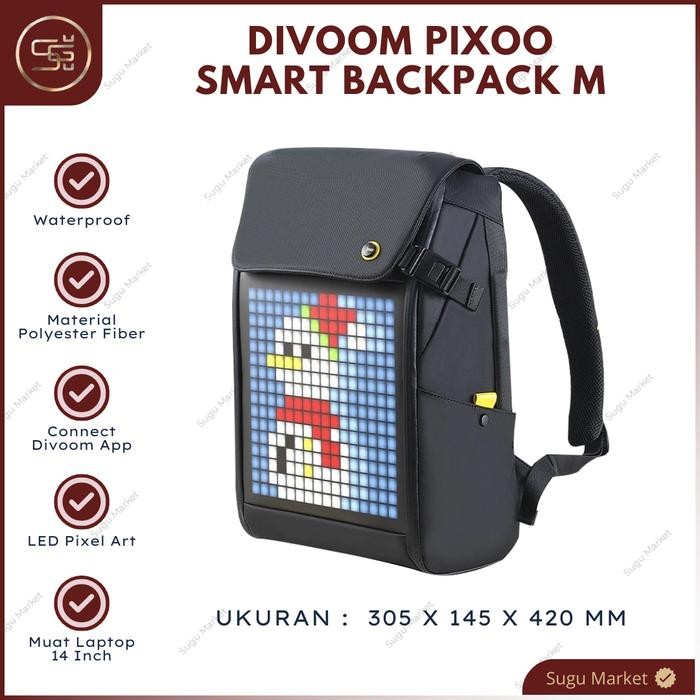 JTTOP" DIVOOM M BACKPACK PIXEL ART DIY SMART BAG TAS RGB LED SCREEN PIXOO ORI