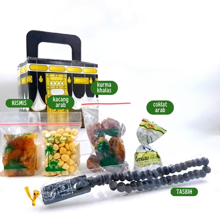 

(isi 10 paket) Paket A Oleh oleh Haji dan Umroh dengan Kurma, Kismis, dan Kacang Arab serta Coklat