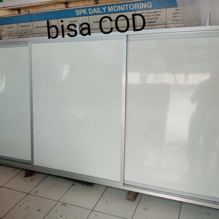 

papan tulis geser / white board sleding uk.120 x 240 cm mudah dihapus