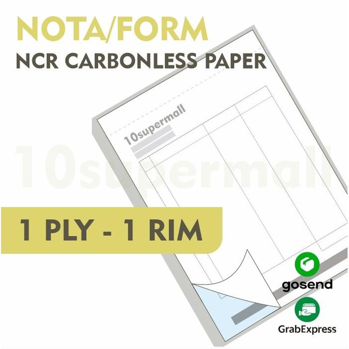 

Cetak Buku Nota Bon Faktur Invoice Form Surat Jalan 1 Ply 1 Rim NCR Carbonless Paper