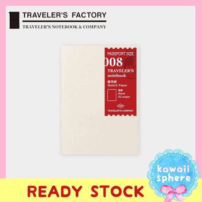

Travelers Notebook Refill 008 Sketch Paper Blank Passport Size