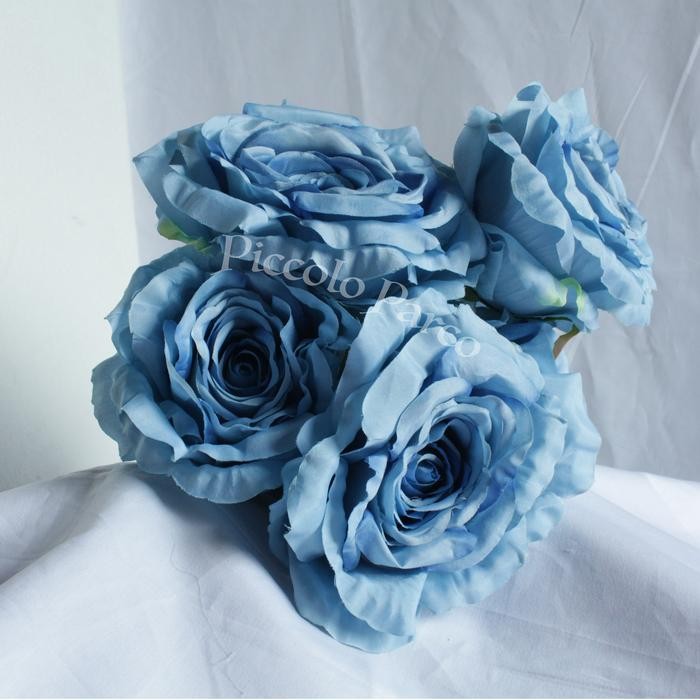 Artificial Giant Rose - Mawar Besar Imitasi Biru