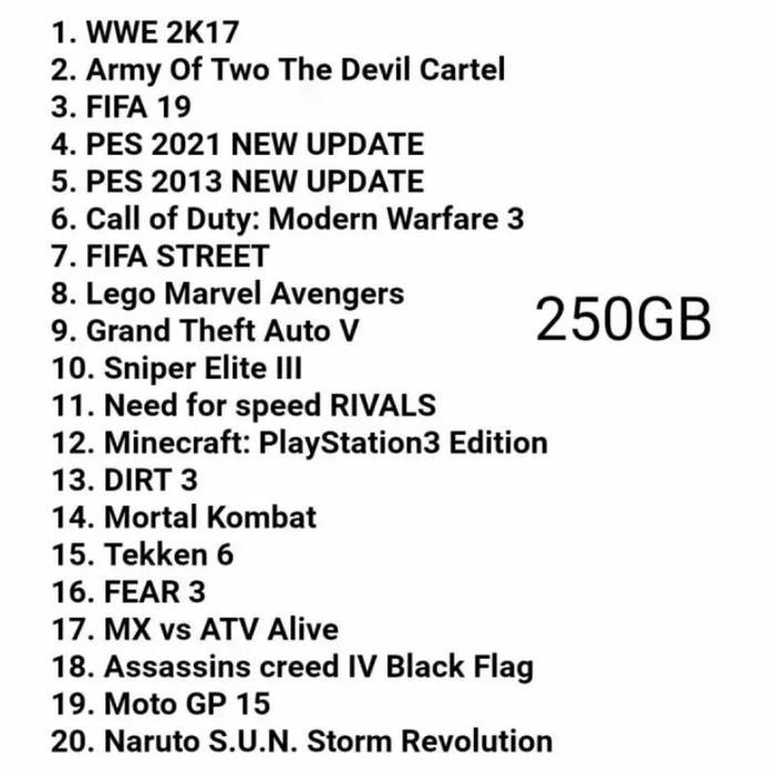 [Expert] Ps3 Playstation 3 SLIM CFW / Multiman Seri 25xx 160GB -- 500GB + Stik