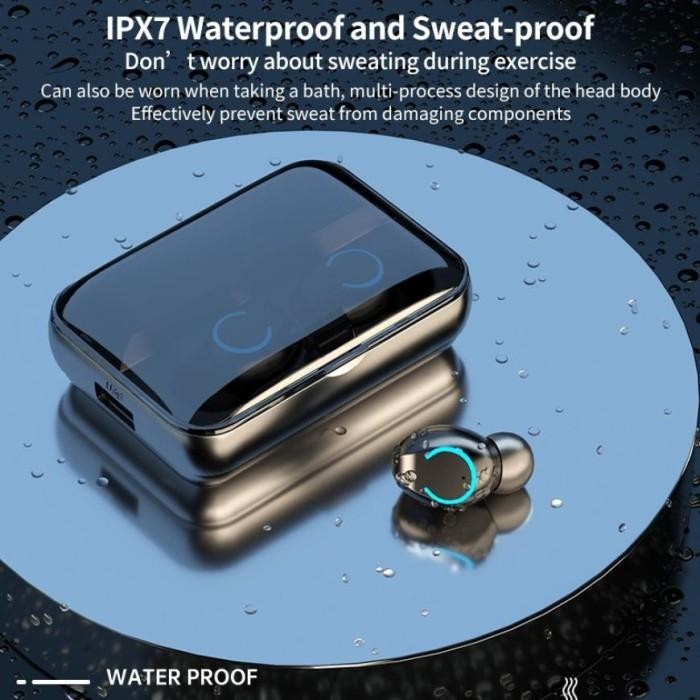 (Expert) F9 Headset Bluetooth 5.0 Earphone Wireless TWS 9D Stereo Sentuhan