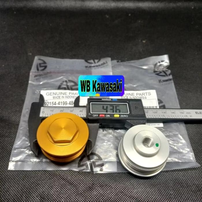 Rea BAUT TUTUP AS SHOCK DEPAN USD KLX 150 BF D-TRACKER GOLD SILVER ORIGINAL