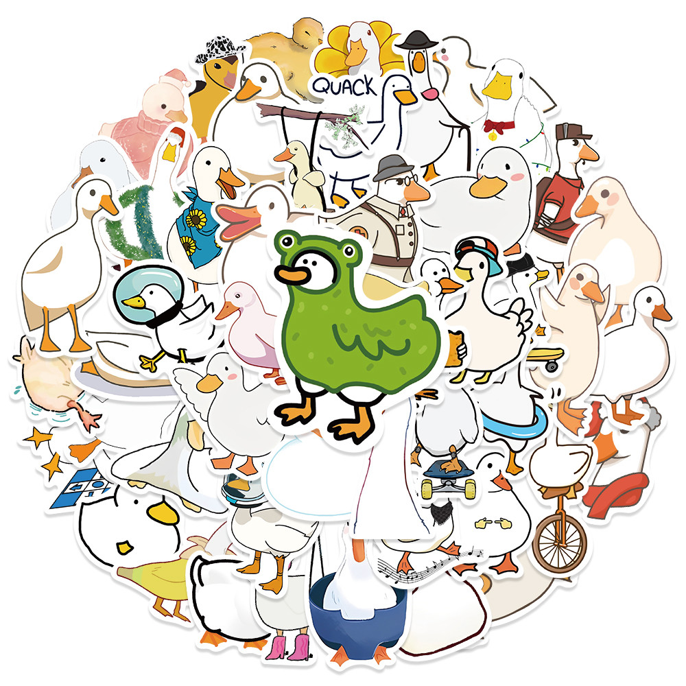 50Pcs Mixed Cartoon Duck Stickers Cute Animals Waterproof Decals to DIY Helmet Skateboard Laptop
