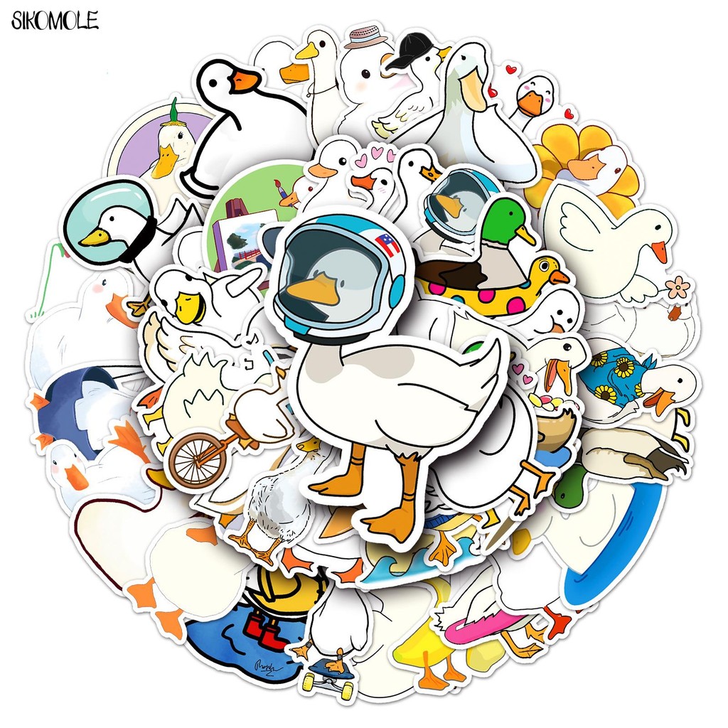 10/30/50PCS Mixed Cartoon Cute Duck Stickers Animals DIY Helmet Skateboard Laptop Motorcycle