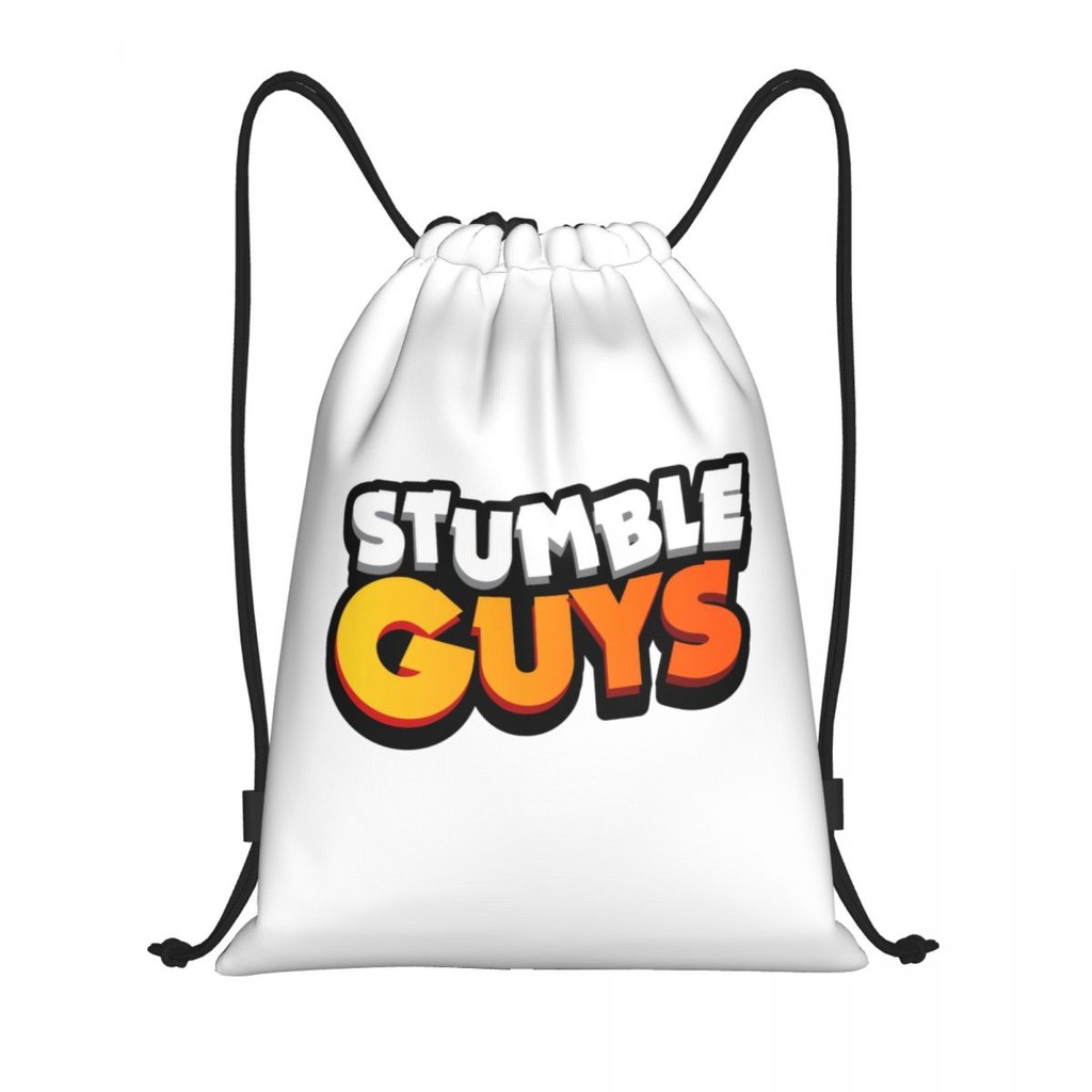 Stumble Guys Cartoon Drawstring Backpack Sports Gym Bag Game String Sackpack for Hiking