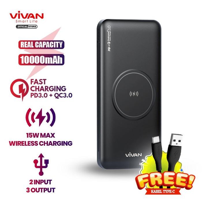 VIVAN WIRELESS POWERBANK 20W iPhone Android Quick Charge PD VPB-W11