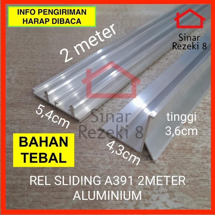 SET REL YIMING 2 METER + RODA 2 PINTU LEMARI SLIDING PAKAIAN GESER