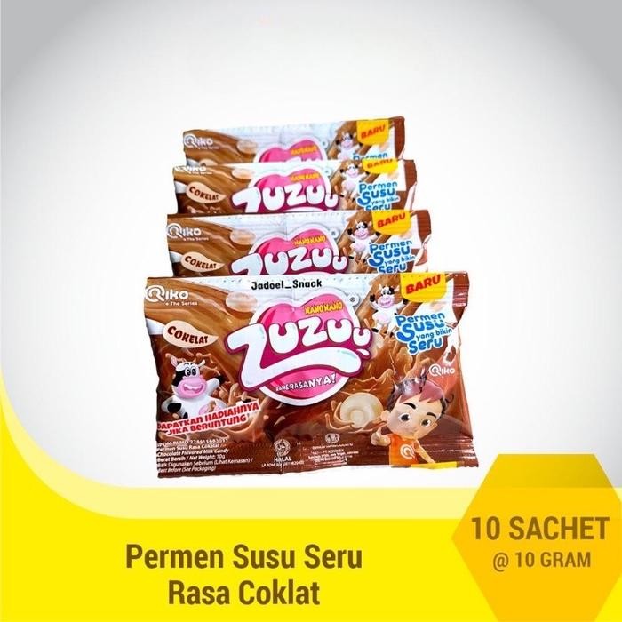 

MARI MILIKI- PERMEN ZUZUU RASA COKLAT - STOBERI 10 X 10 GR BY JADOEL_SNACK CANDY FOOD SUSU