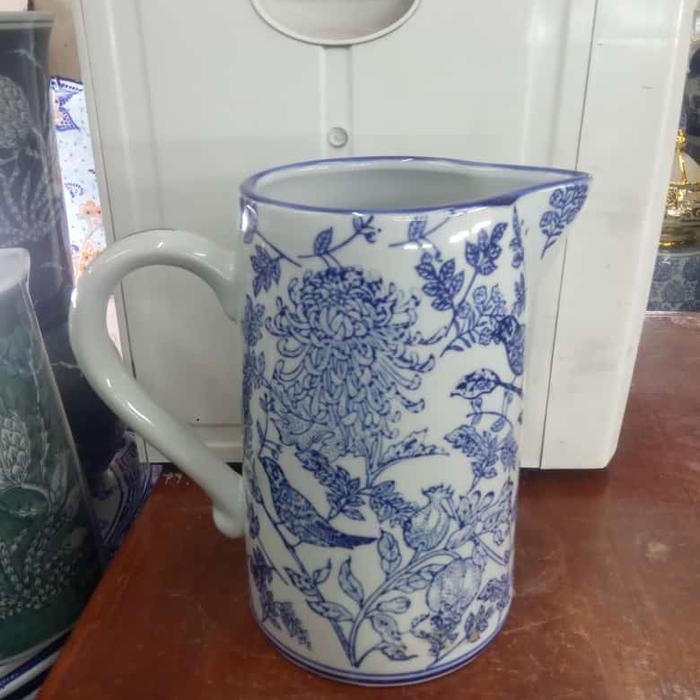 PROMO! Teko Keramik Biru Putih