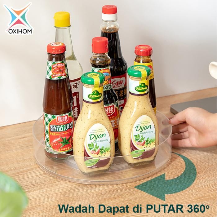 

Oxihom Rak Putar Akrilik Rak Dapur Rak Kosmetik Rak Bumbu Lazy Susan Penyimpanan Plastik