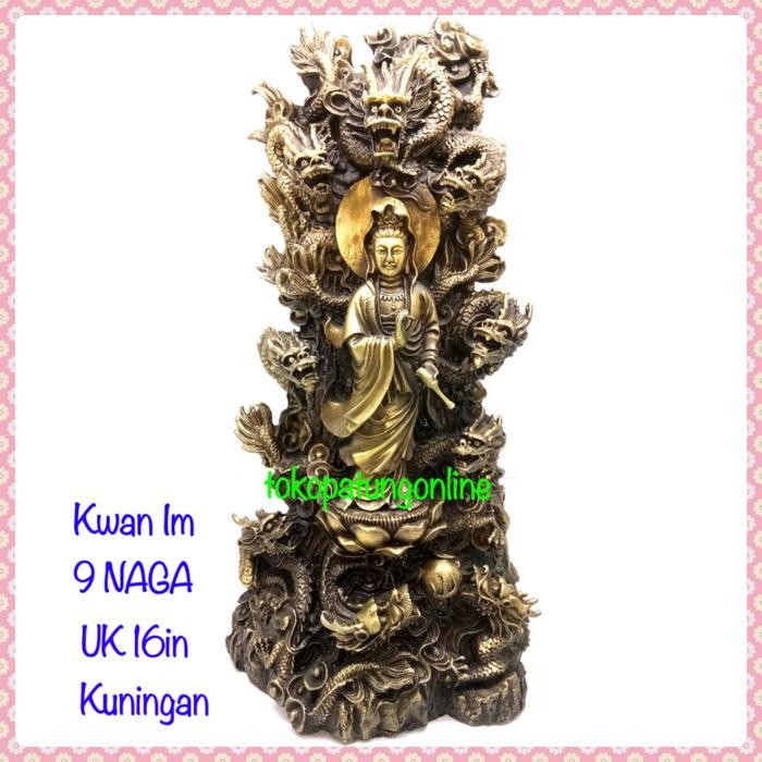 Jual [READY] Patung Kwan Im Kuningan 9 Naga