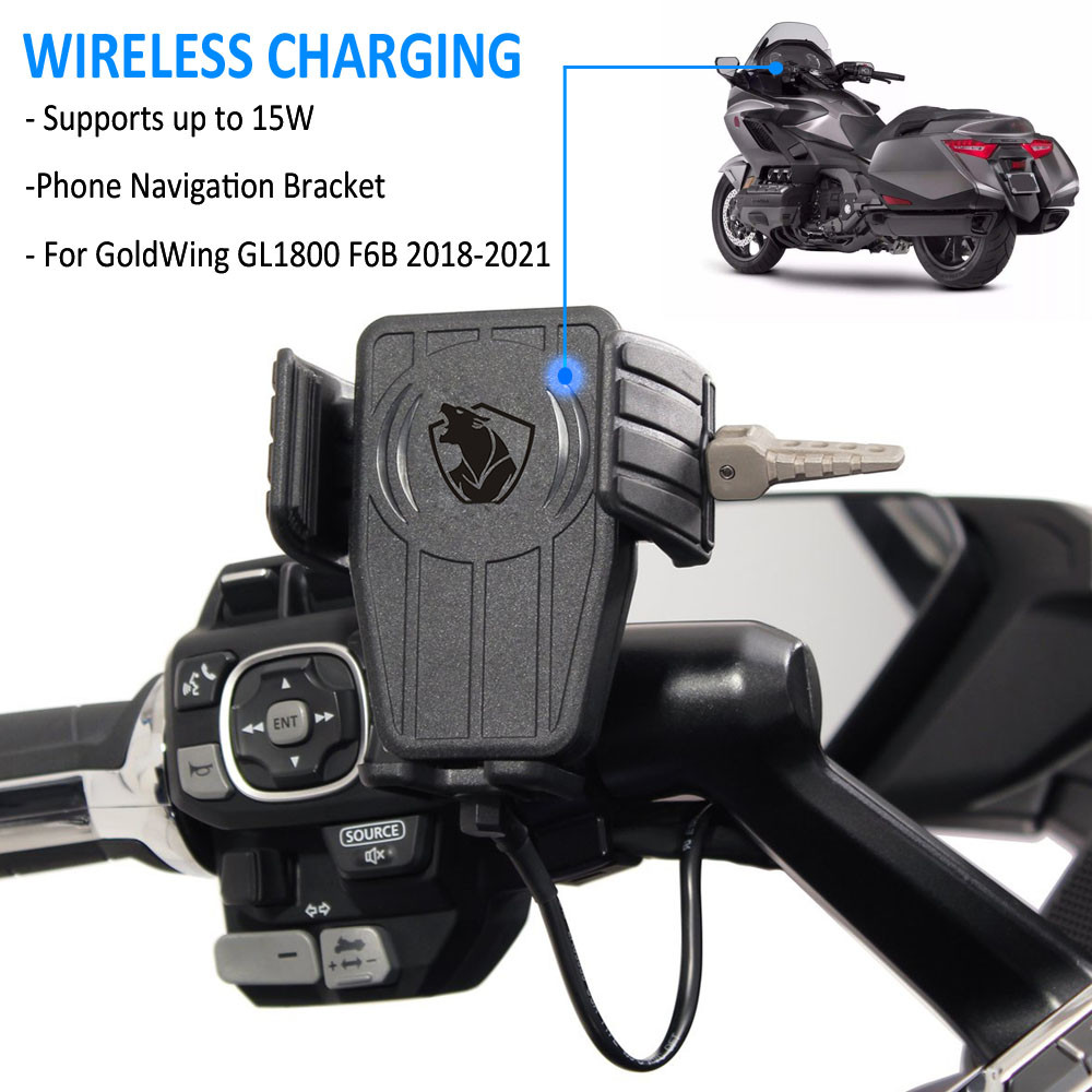 Gold Wing Motorcycle Wireless Charging GPS Phone Holder Navigation Bracket For HONDA GoldWing GL 180