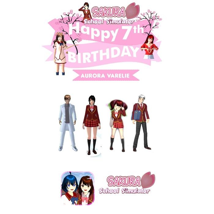 Cake Topper Sakura School Simulator / Tusukan Kue Sakura Simulator