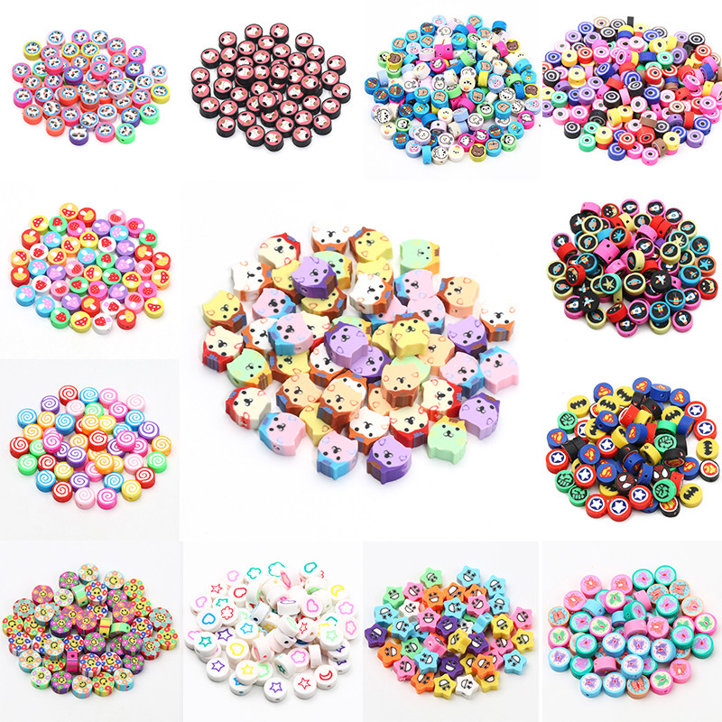 Mixed Random Cute Cartoon Polymer Clay Bead For Jewelry Diy Handmade Gift Charm Making Pendant