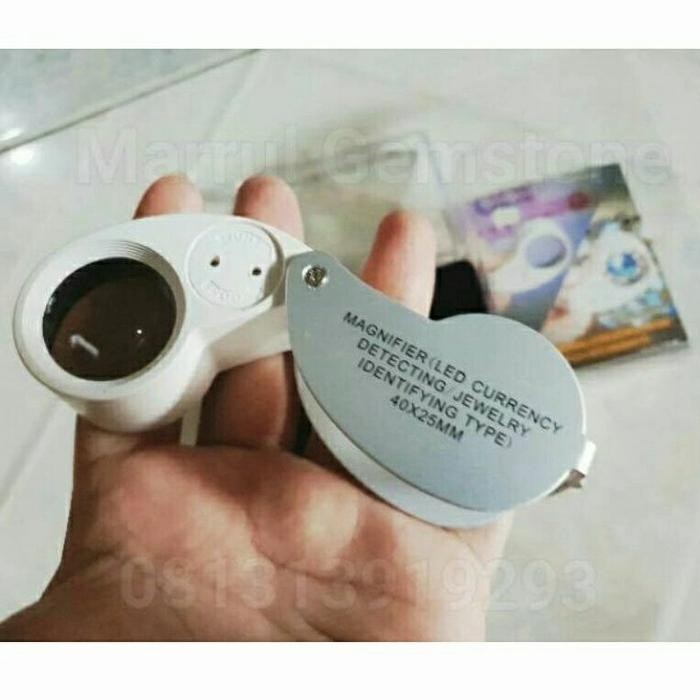 

Kaca Pembesar Magnifier 40X Lup Loupe Mikroskop Keker Batu Lampu Mati