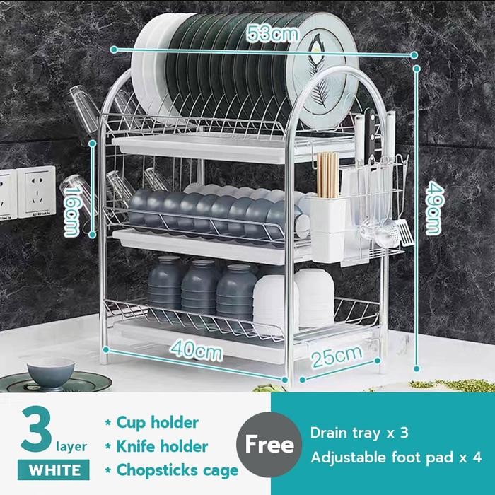 Rak Pengering Piring Rak Dapur Serbaguna Penyimpanan Mangkuk Minimalis Gratisongkir