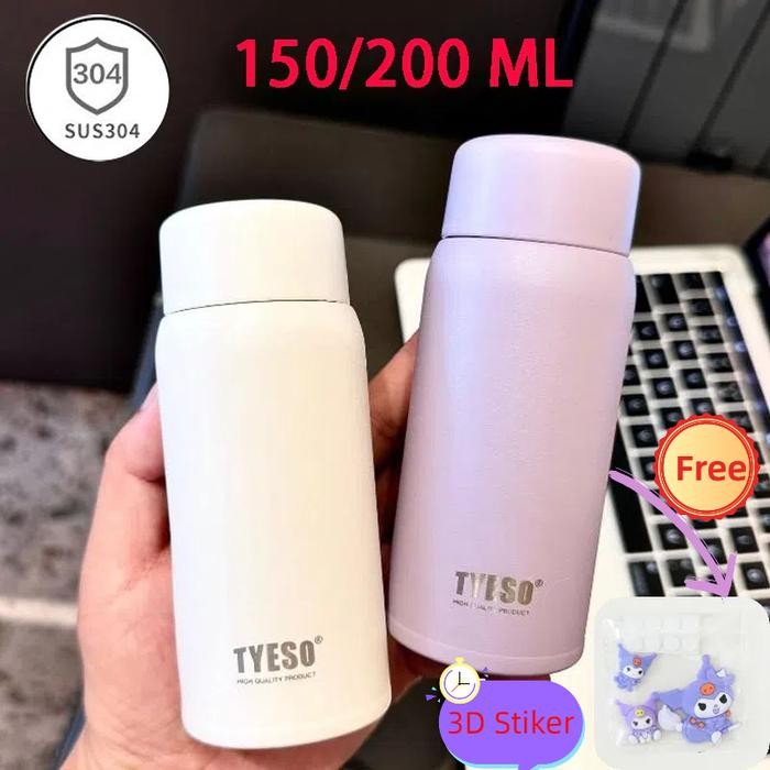 Cod(Free Diy 3D Stiker ) 150/200Ml Tyeso Thermos Cup Mini Pocket Size Travel Cup Botol Minum