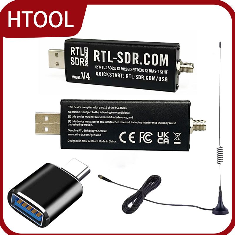 New SDR V4 Software Defined Radio Receiver RTL-SDR V4 RTL2832U 1PPM TCXO HF BiasT SMA Software Defin
