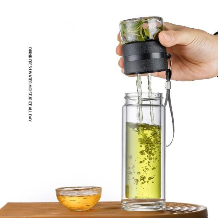 

(Expert) Botol Double Glass Bottle Tea Purifier Infused Water