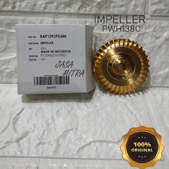 Rea IMPELLER/ KIPAS KUNINGAN UNTUK POMPA AIR SANYO TYPE PW-H138C ORIGINAL