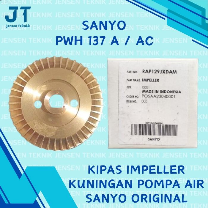 Rea Kipas Impeller Kuningan Sanyo PWH 137 A / AC Original