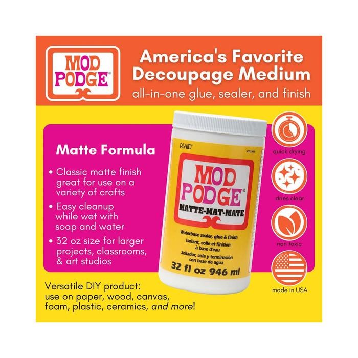 

MOD PODGE MATTE 32 OZ WATERBASE SEALER GLUE AND FINISH