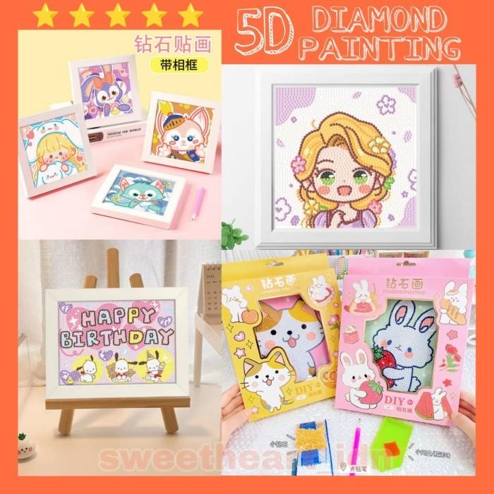 (Expert) diamond painting kit + FRAME stiker diamond painting by number