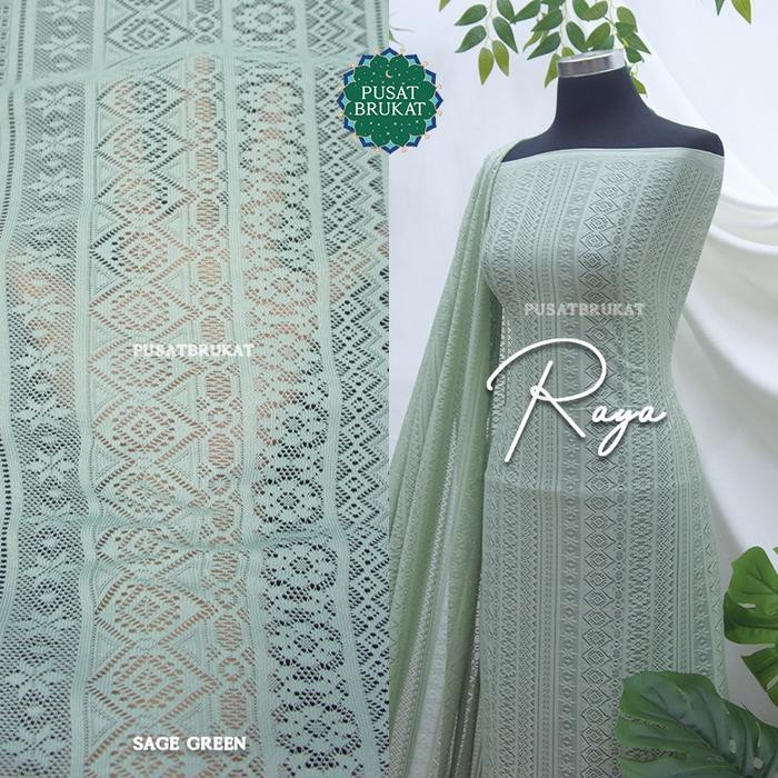 

(Expert) KAIN LACE KEBAYA BROKAT METERAN / BRUKAT GARIS SALUR MALIKA VINTAGE - RAYA PBH 22869 LEBAR